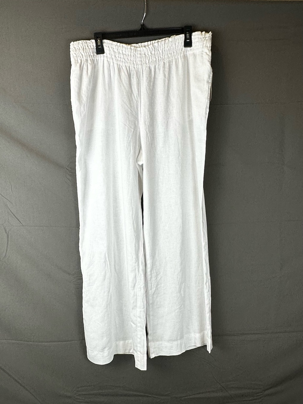 a new day White Wide-Leg Pull-On Linen-Blend Pants